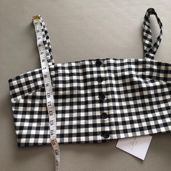 L’Academie Black White Checker Cropped Top XL NWT Coastal Cowgirl - Picture 8 of 11